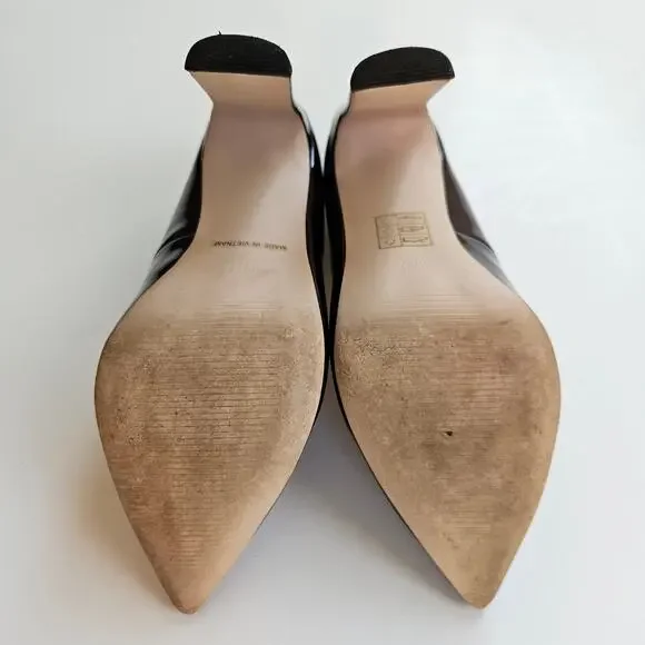 Paper Dolls London Asos Metallic Navy Court Heels Size US 6 EU 37 - Picture 6 of 10